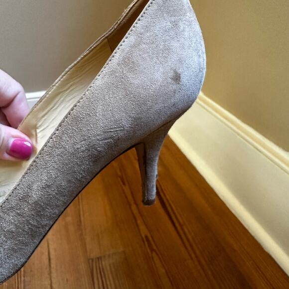 Kate Spade nude suede bow pointed toe pumps SIZE 9.5B - Picture 5 of 8